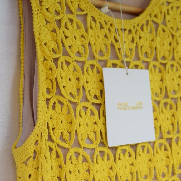 Diane Von Fustenberg Inaya Crochet Yellow Dress - Picture 7 of 12